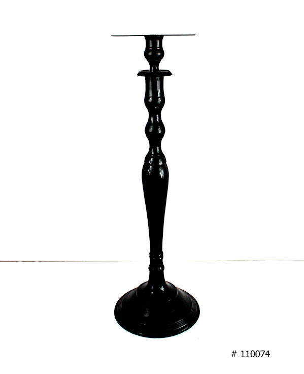 Black floral stand 27 inch tall # 110074 with plate