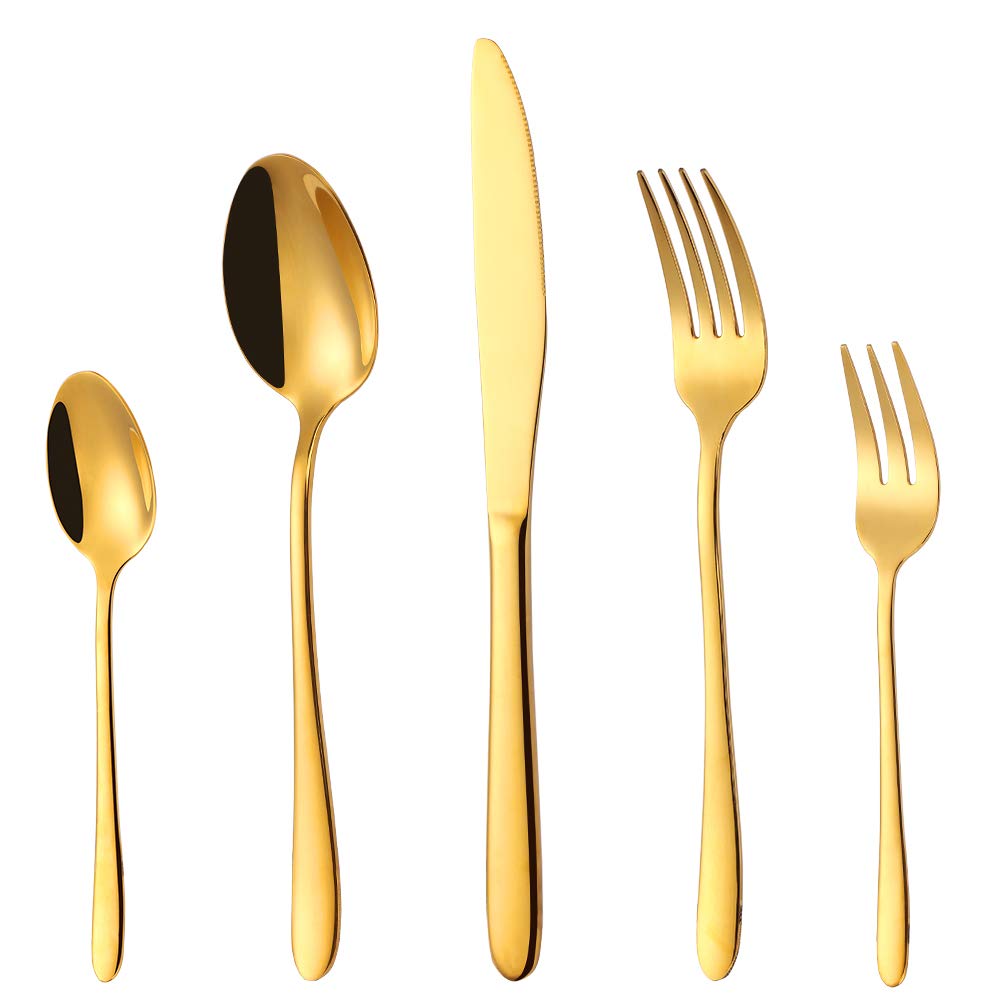 Gold Cutlery deluxe set of 6 pieces # 1110137