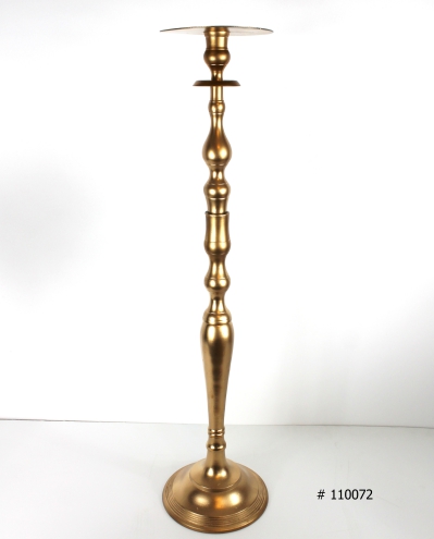 Gold Stand 35 inch tall with 7 inch plate for floral arrangement # 110072