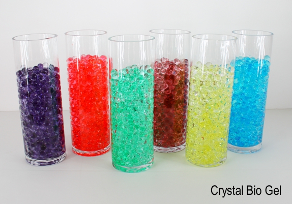 Crystal bio ball gel with food coloring