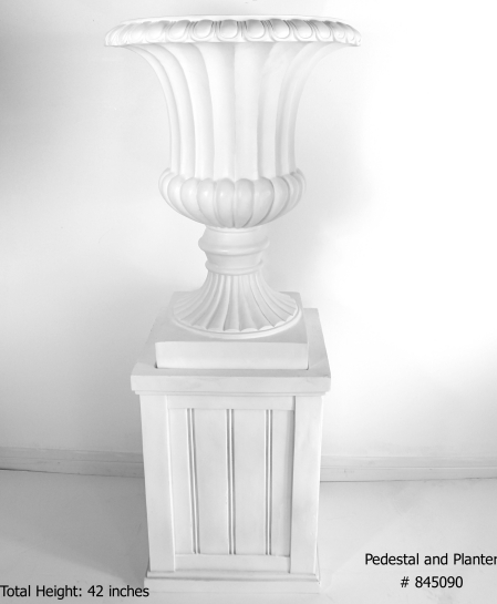 Pedestal and Planter in White # 845090