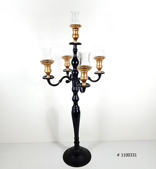 Black Candelabra with Black tips # 1100331 38 inch tall