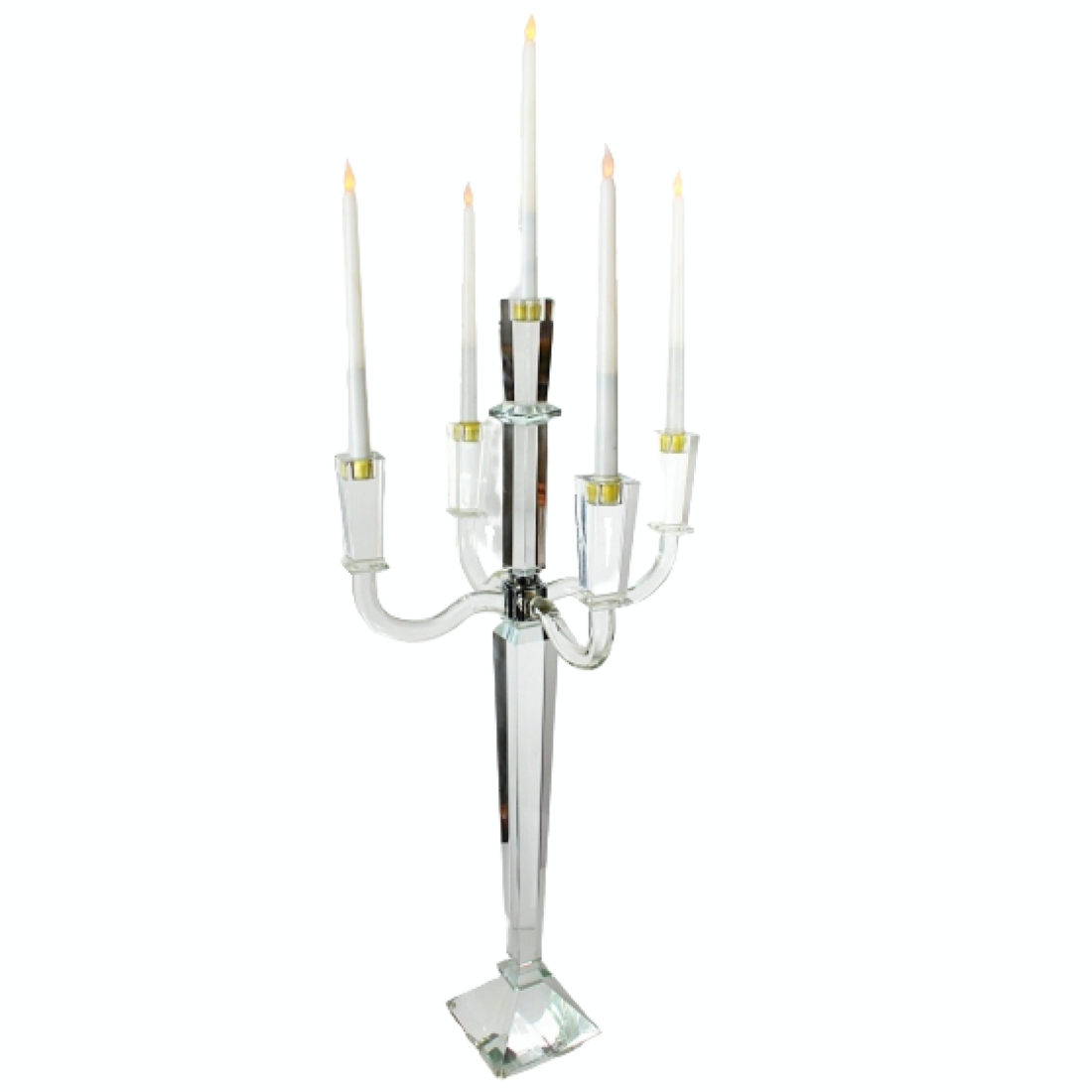 Crystal Candelabra with 5 arms, 5 led candles