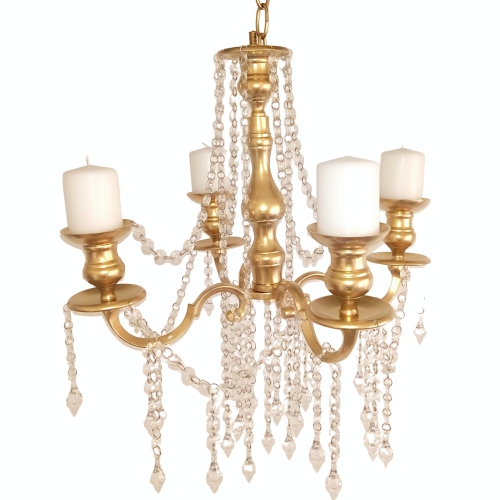 Gold Chandelier with 4 arms # 114056 20X20X22 INCH