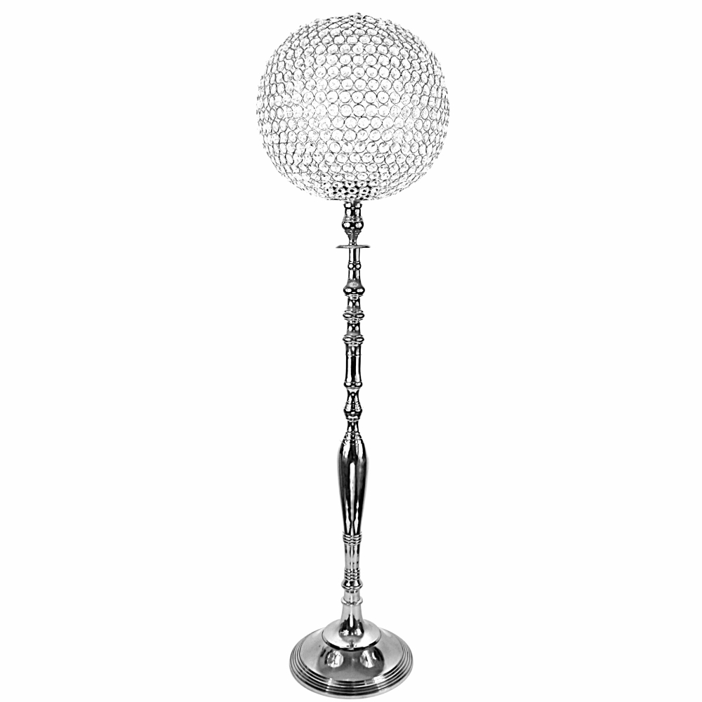 46 inch tall Crystal Ball centerpiece silver with a 12 inch crystal ball # 112001