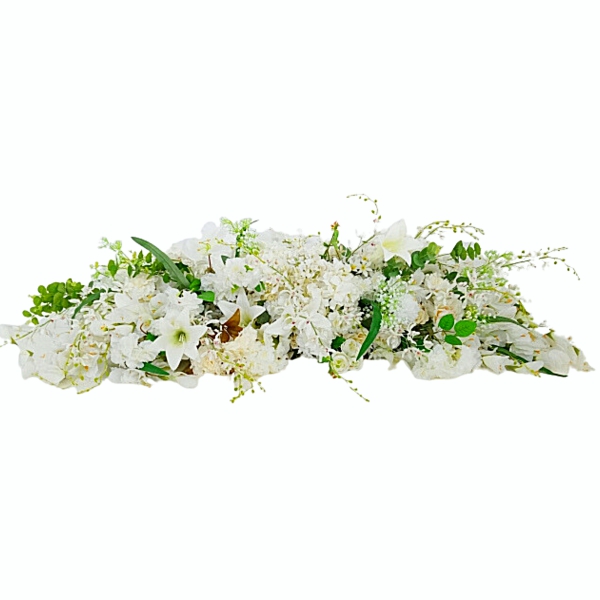 6 foot long silk floral arrangement for head table or ghost arch