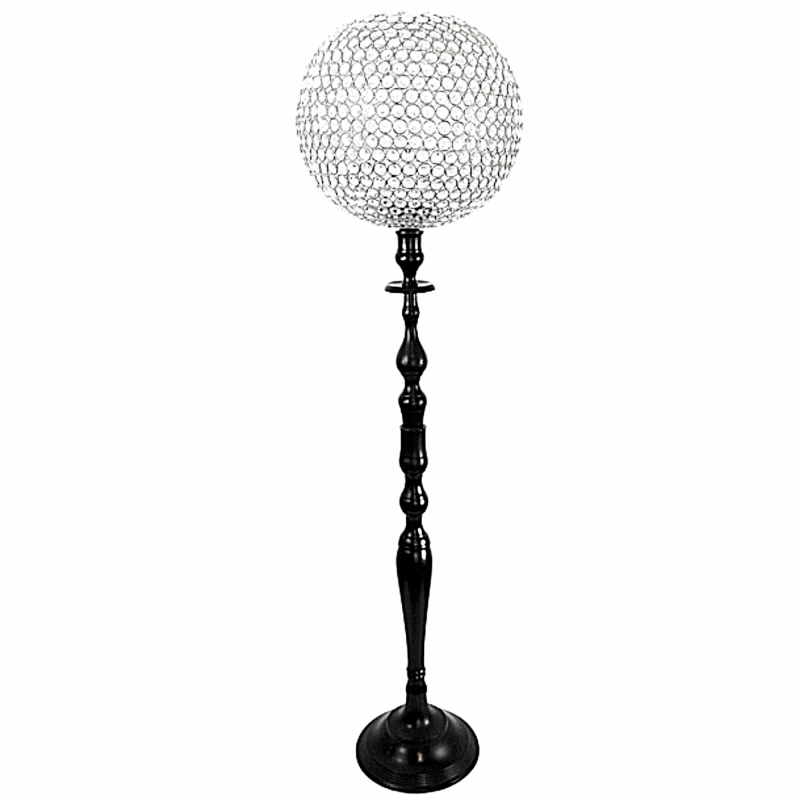 Crystal Ball centerpiece 12 inch ball on a black stand 46 inches tall # 112005