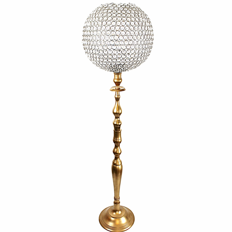 crystal ball centerpiece on a gold stand 46 inch tall # 112003